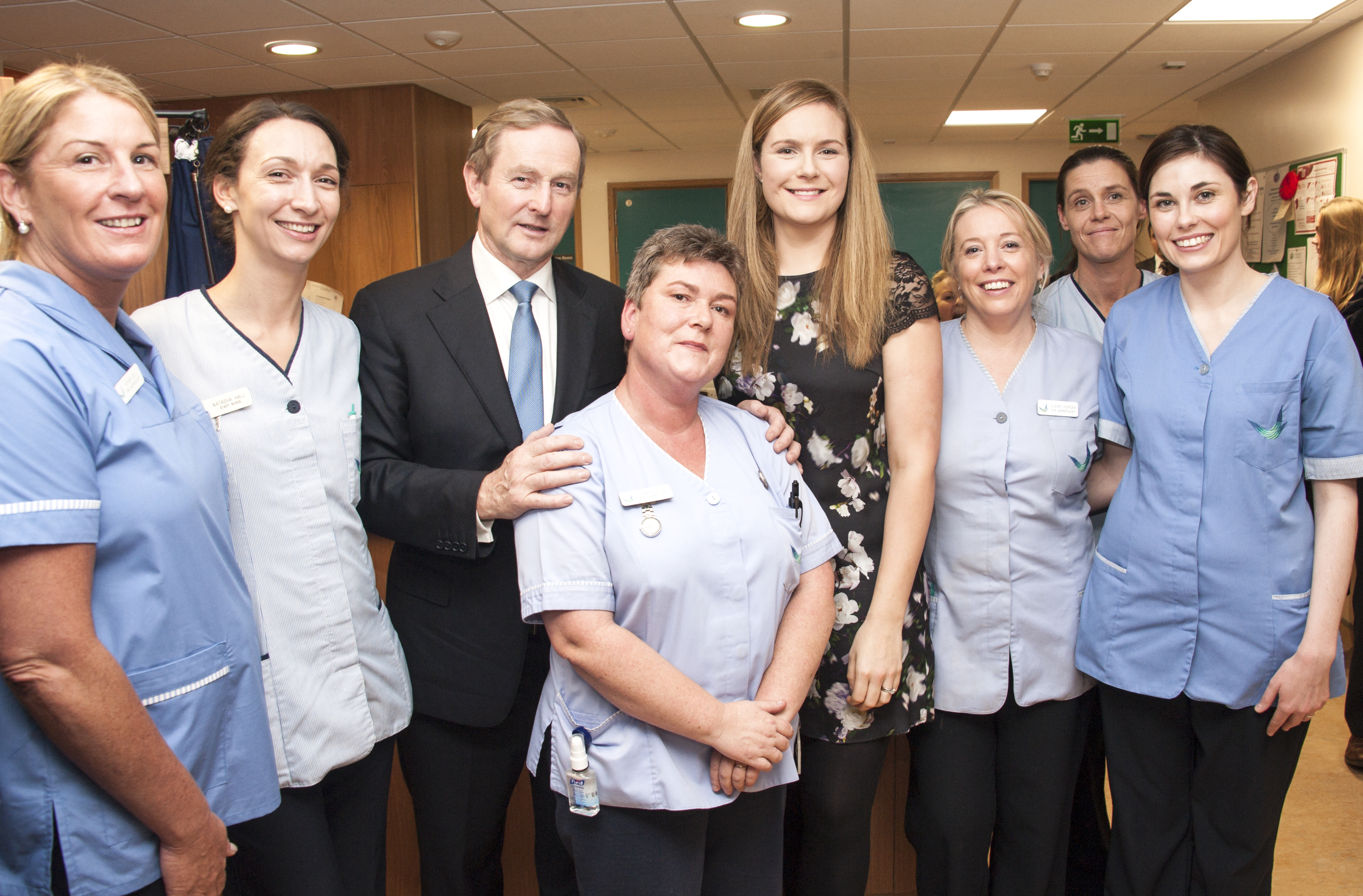 Haematology staff with an Taoiseach